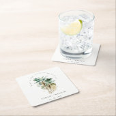 Elegant Tropische Waterverf Palm Trees Wedding Kartonnen Onderzetters (Insitu)