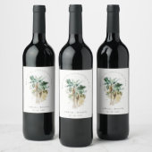Elegant Tropische Waterverf Palm Trees Wedding Wijn Etiket (Flessen)