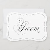 Elegant Trouw Bruidegom Bord Uitgesneden Zwarte Ra Kaart (Voorkant)