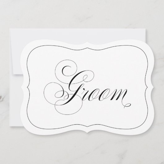 Elegant Trouw Bruidegom Bord Uitgestanste Zwarte R Kaart (Voorkant)