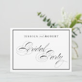 Elegant Trouw Bruidsmeisjes Bord Met Zwarte Rand Kaart (Staand voorkant)