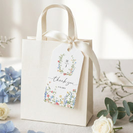 Elegant Trouw Dankbetuiging Favor met Wilde Bloeme Cadeaulabel