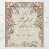 Elegant Trouw Goud Roze Wijnfles Etiket (Enkel label)