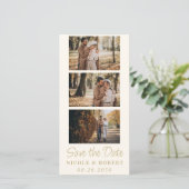 Elegant Trouw Monogram Foto Strook QR Code Save The Date (Staand voorkant)