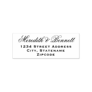 Elegant Trouw Monogram Retouradres Rubberstempel