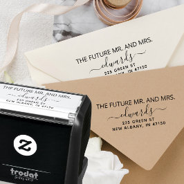 Elegant Trouw Retouradres Toekomstige Mijnheer en  Zelfinktende Stempel
