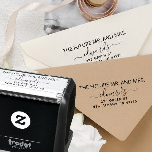 Elegant Trouw Retouradres Toekomstige Mijnheer en Zelfinktende Stempel