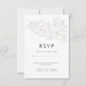 Elegant trouw-RSVP-ontwerp met bloemhoek RSVP Kaartje (Voorkant)