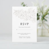 Elegant trouw-RSVP-ontwerp met bloemhoek RSVP Kaartje (Staand voorkant)