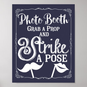 Elegant trouw-selfie fotohokje bord poster