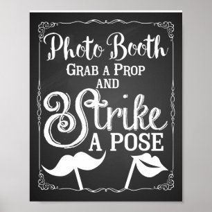 Elegant trouw-selfie fotohokje bord poster