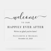 Elegant Trouw Welkom Frosted Acryl Bord (Voorkant)