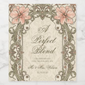 Elegant Trouw Wijnfles Etiket Roze Goud (Enkel label)
