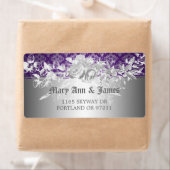 Elegant trouwadres barok bloeit Paarse Etiket (Insitu)