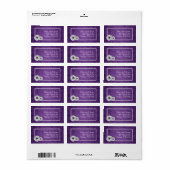 Elegant trouwadres Dahlia Bloemen Paarse Etiket (Full Sheet)