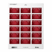 Elegant trouwadres glinsterende sterren rood etiket (Full Sheet)