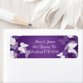 Elegant trouwadres ongrijpbare vlinders Paarse Etiket (Insitu)