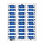 Elegant trouwadres oogverblindende sterren blauw etiket (Full Sheet)
