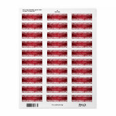 Elegant trouwadres Paisley Patroon Rood Etiket (Full Sheet)