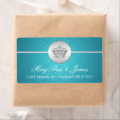 Elegant trouwadres Royal Crown Blue Etiket (Insitu)