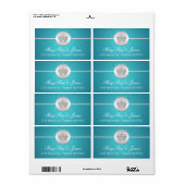 Elegant trouwadres Royal Crown Blue Etiket (Full Sheet)