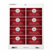 Elegant trouwadres Royal Crown Red Etiket (Full Sheet)