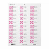 Elegant trouwadres roze Damask Etiket (Full Sheet)