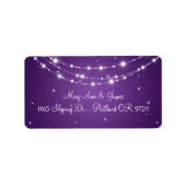 Elegant trouwadres sprankelende keten Paarse Etiket (Voorkant)