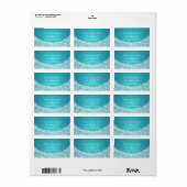 Elegant trouwadres ster sparkle blauw etiket (Full Sheet)