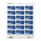 Elegant trouwadres verblindend sprankelend blauw etiket (Full Sheet)