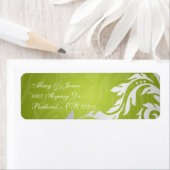 Elegant trouwadres wervelig bloeien limoen groen etiket (Insitu)