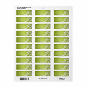 Elegant trouwadres wervelig bloeien limoen groen etiket (Full Sheet)