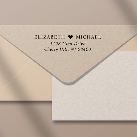 Elegant trouwadres  zelfinktende stempel