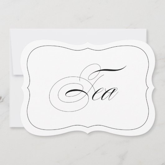Elegant trouwbarbord Tea Die Cut-rand Kaart (Voorkant)