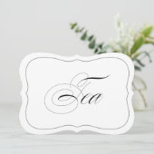 Elegant trouwbarbord Tea Die Cut-rand Kaart (Staand voorkant)