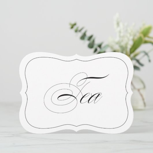 Elegant trouwbarbord Tea Die Cut-rand Kaart (Staand voorkant)