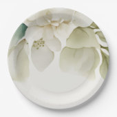 Elegant Trouwbloemen Gedempt Groen Papieren Bordje (Voorkant)