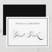 Elegant trouwbord gastboek zwart rand kaart (Voorkant / Achterkant)