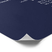 Elegant Trouwceremonieprogramma Navyblauw Poster (Hoek)