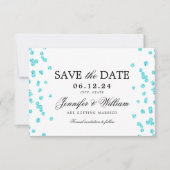 Elegant Trouwconfetti Turquoise Script  Save The Date (Voorkant)