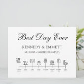 Elegant trouwdag tijdlijn programma programmakaart (Staand voorkant)