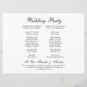 Elegant trouwdag tijdlijn programma programmakaart (Achterkant)