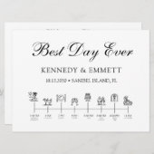 Elegant trouwdag tijdlijn programma programmakaart (Voorkant / Achterkant)