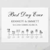 Elegant trouwdag tijdlijn programma programmakaart (Voorkant)