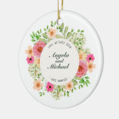 Elegant trouwde alleen maar met Floral Wedding | O Keramisch Ornament (Links)
