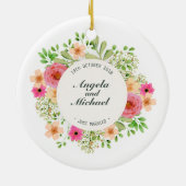Elegant trouwde alleen maar met Floral Wedding | O Keramisch Ornament (Achterkant)