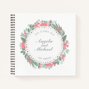 Elegant trouwde gewoon met Floral Wedding   Guestb Notitieboek
