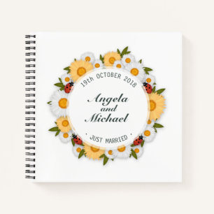 Elegant trouwde gewoon met Floral Wedding   Guestb Notitieboek