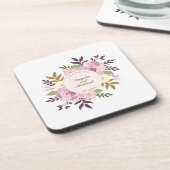 Elegant trouwde gewoon met Floral Wedding | Onderz Bier Onderzetter (Linkerzijde)