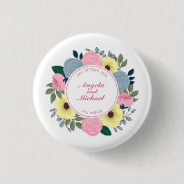 Elegant trouwde gewoon met Floral Wedding | Pin-Bu Ronde Button 3,2 Cm